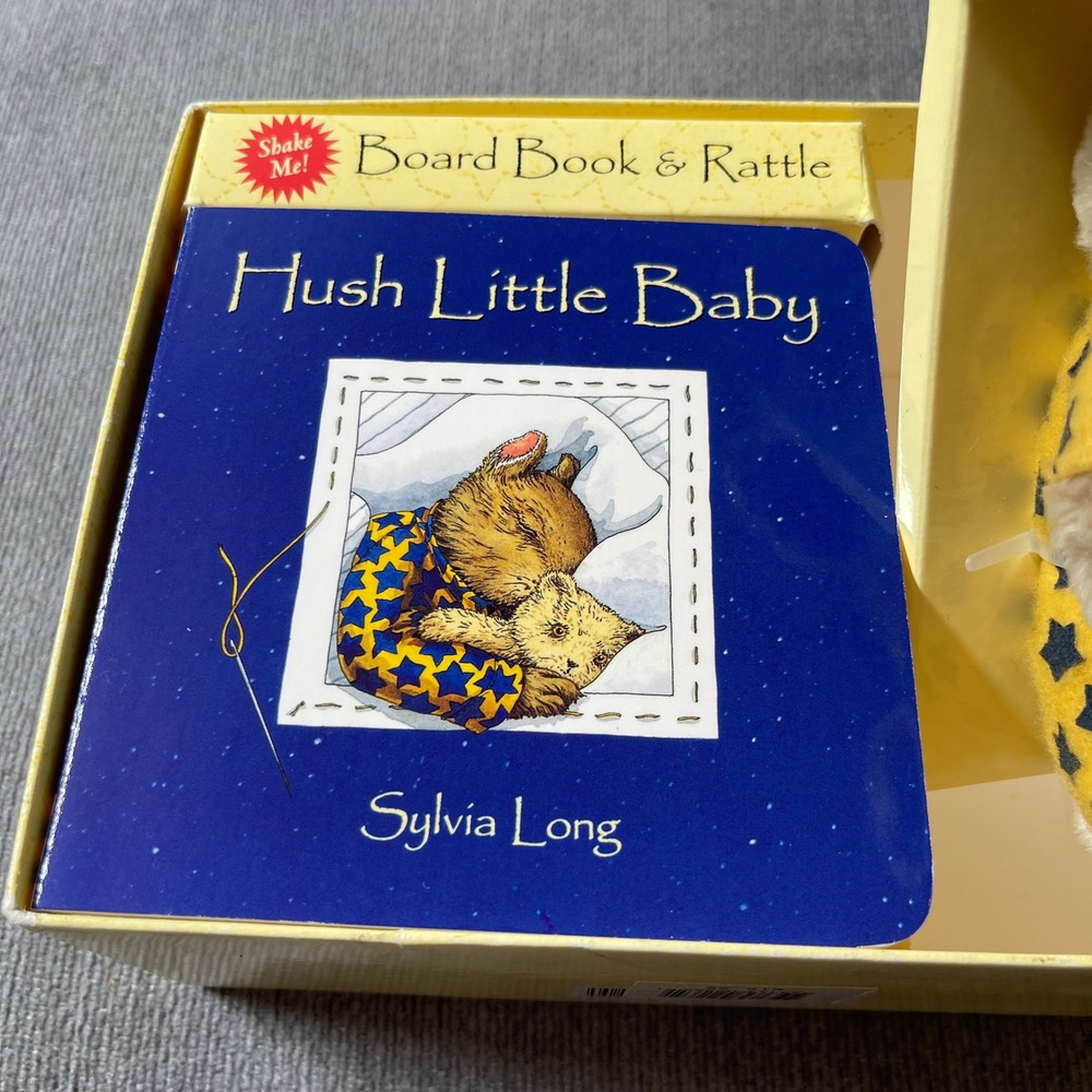 Vintage Hush LIttle Baby by Sylivia Long Board Book & Bunny Rattle Set - Picture 2 of 8